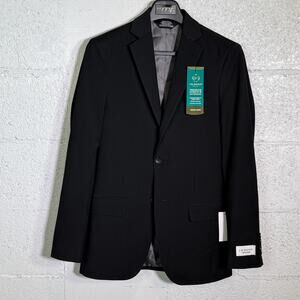 Haggar JMH Men's 4-Way Stretch Ultra Slim Fit Suit Jacket Black 34R $220